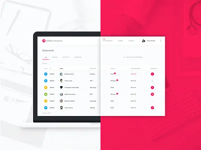 Reports Management dashboard interface management search system table tabs users