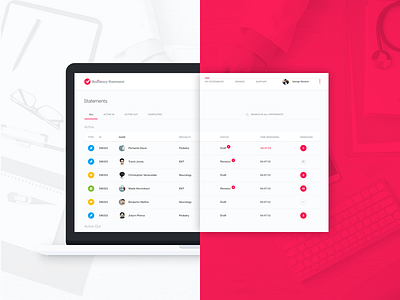 Reports Management dashboard interface management search system table tabs users