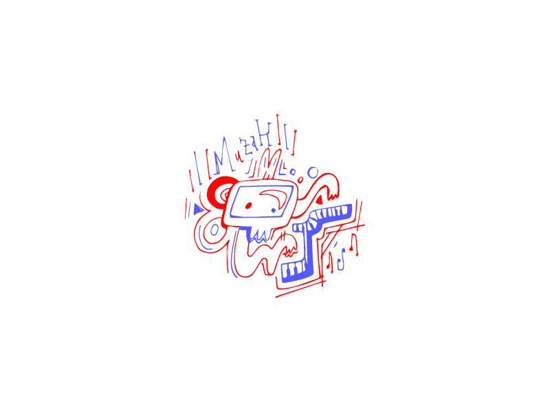 Messing doodle inktober keyboard monster music piano