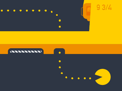 Office directions in details art illustration linear office packman vector yellow