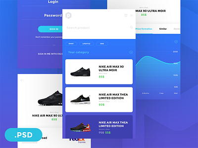 Pricifer Mobile App Free PSD app blue free mobile pricifer psd ui ux