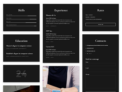 Resume CV widgets style [SIMON Project] bold clean creative cv minimalism personal portfolio premium resume themeforest ui widget