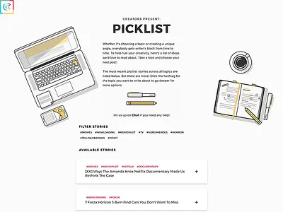 Picklist site UI code coffee illustration interface mac responsive ui ux vector web webdesign