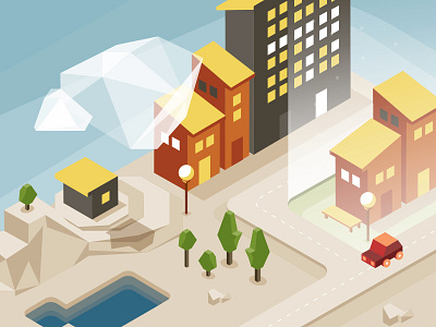 Isometric city illustration isometric