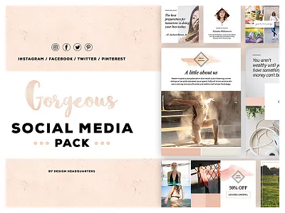 Gorgeous Social Media Creative Pack beautiful creative market design designer graphic instagram photography social media start up template ui ux