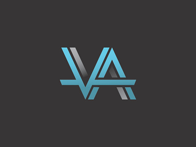 DJ Victor Adams Logo cyan dj entertainment initials logo logotype typography