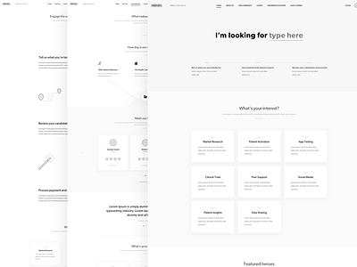 WEGO Health Heroes - Hifi Wires clean desktop high high fidelity simple ux website wireframe