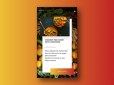 Daily Ui - Recipe daily food form gradient ios iphone mobile recipe ui