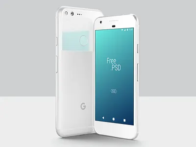 Google Pixel Free PSD device free google material design phone pixel psd sketch white