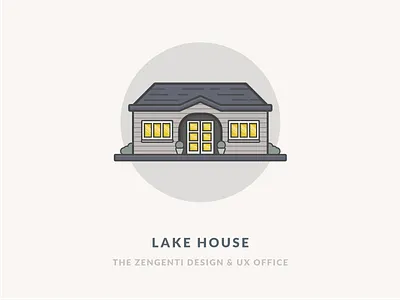 The Lake House building cabin hut icon illustration lodge nature night office outdoors vector window