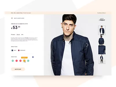 Product details & shopping clothing ecommerce jacket product shop