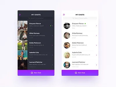 GUI Kit WIP android app chat dark gui kit ios light message quiz theme