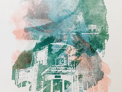 Print Exchange :: Home Final Print gorge halftone oregon poster print print exchange riso texture watercolor