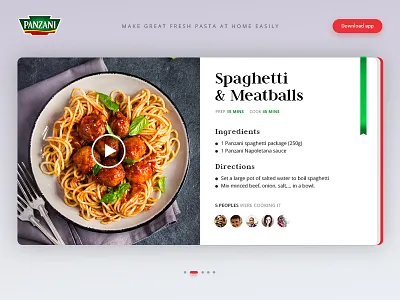 UI Design - Pasta Recipes Collection book cookbook cooking nudoole pasta recipes ui desing