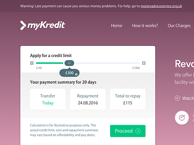 myKredit Facelift button credit facelift finance fintech redesign typography ui