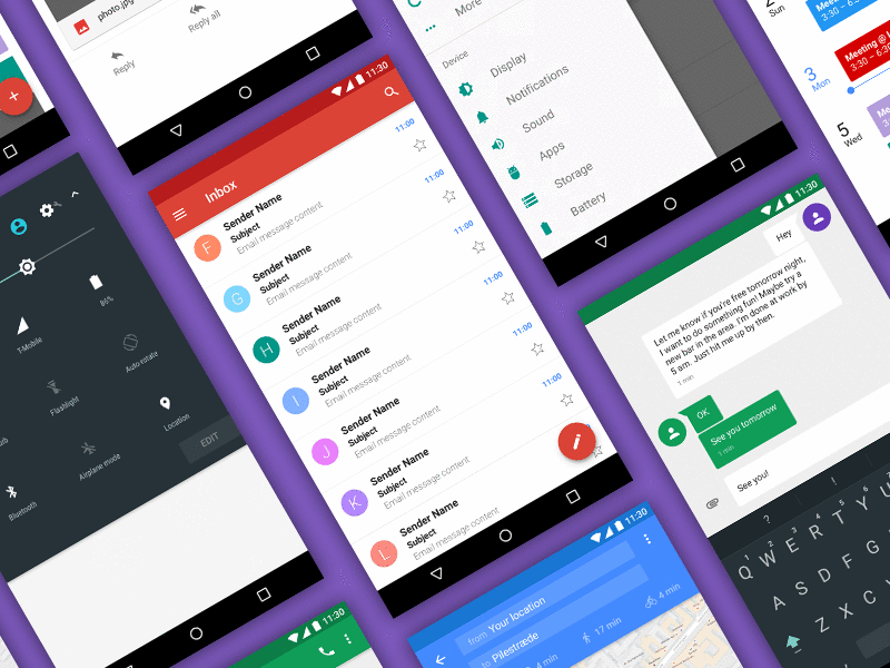 Android Nougat UI Kit for Photoshop android kit nougat photoshop psd resource tool ui
