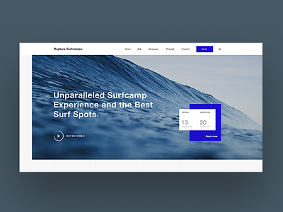 Rapture Surfcamps 2017 sport surfing webdesign