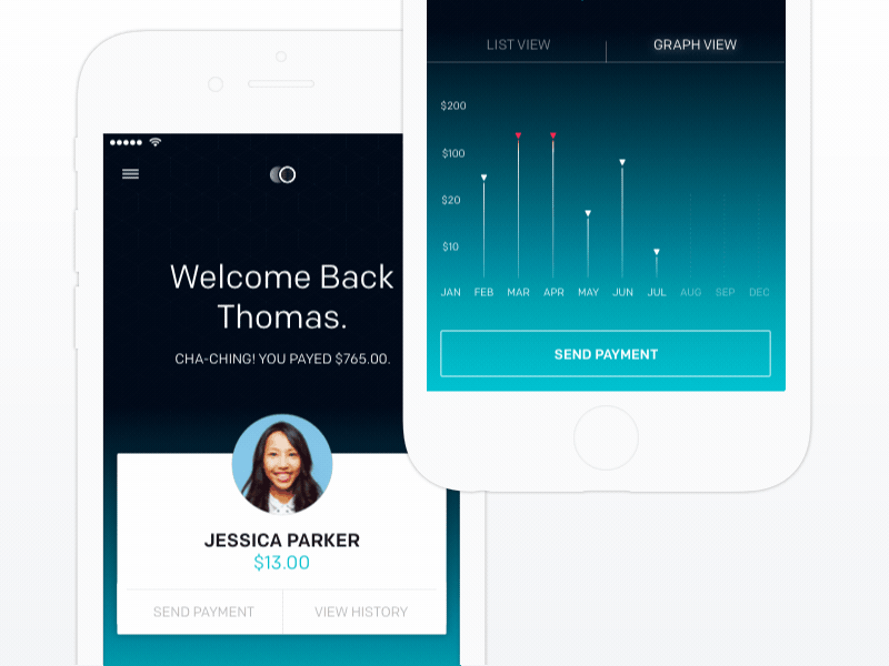 Smart Banking (App) analytics banking dashboard data graphs motion payment reports