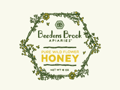 BBA label lock-up honey label logo