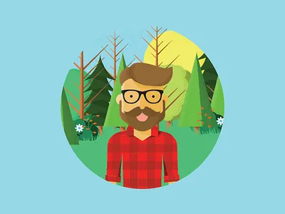 Fun with Dave beard character character design glasses illustration texture trees woods