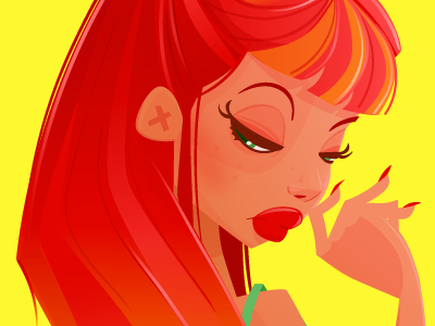 Color Study ai girl illustration illustrator orange pinup vector yellow