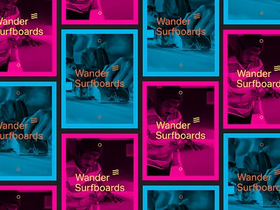 Wander Surfboards - Posters blue contrast logo pink poster posters surf surfboards wander
