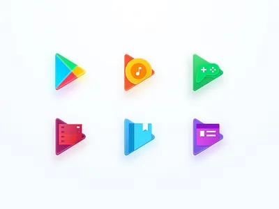 Google Play Icons book game google googleplay movie music news