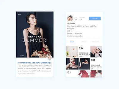 Daily Ui #06 Profile Page app daily ui fashion profile page