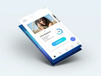 Card View UI app blue card design gradation graph guru mentor mobile profile ui ux
