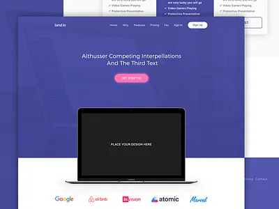 Land.io Freebie freebie home landing onepage page web webdesign website
