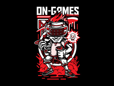 On - Games apparel character cloth design games illustration urbanstreetart vector virtualreality vr youtubegamer