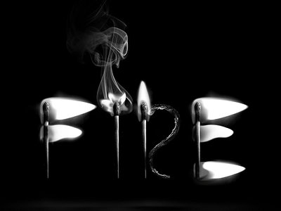 FIRE fire flames match typography