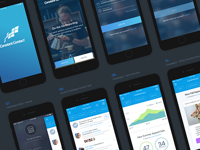 Constant Contact Native Apps Re-Design - Part 01 app apps clean design ios ixd mobile native redesign ui ux wire