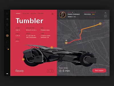 Target review batman concept batman batmobile card view service tumbler ui web webapp