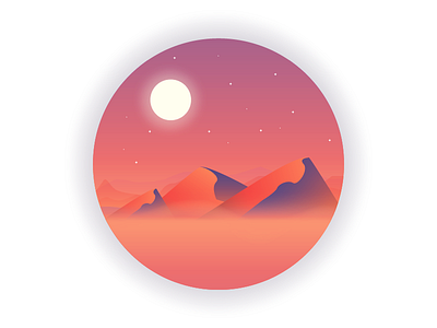 Africa - 7 continent challenge africa desert gradient illustration landscape light mountain sand sky stars