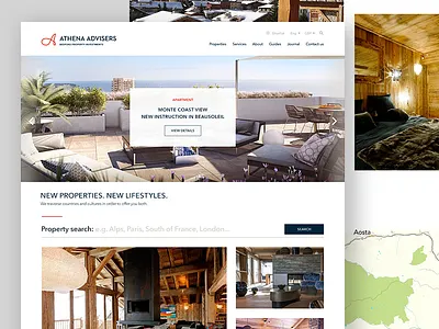 Athena Advisers button clean design properties site ui ux web