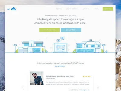 Payhoa Homepage financial homes landing management marketing uxui website