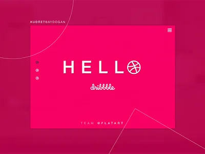 Hello Dribbble flat hello invite team welcome