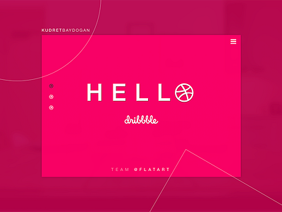 Hello Dribbble flat hello invite team welcome