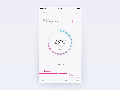 Day 010 - Smart Home app automation home ios knob smart smart home temperature thermostat ui