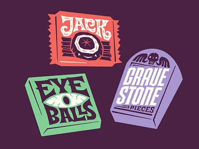 Handful #1 candy halloween lettering trickortreat type