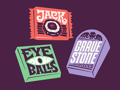 Handful #1 candy halloween lettering trickortreat type