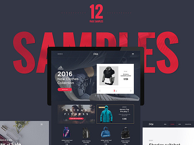 Fossa Ecommerce UI Kit banners ecommerce fashion red shop slider store ui. kit. ui kit