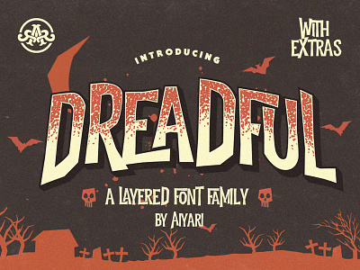 Dreadful halloween horror open type typeface vintage