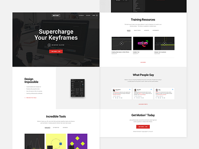 Motion Landing Page (Concept) ae plugin after effect after effect plugin ales nesetril animation centered design design concept landing page landing page concept motion motion design motion2