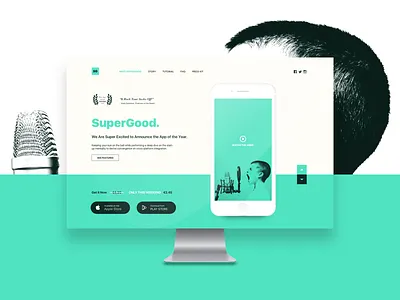 SuperGood app application concept landing mobile ui web