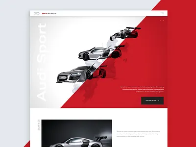 Daily UI Challenge #003 - Landing Page audi cars dailyui design interface landing landingpage r8 red sport ui webdesign
