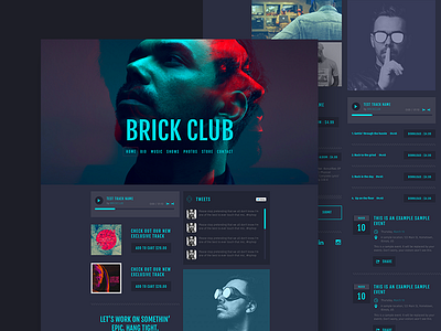 Eclipse Theme band colour hiphop home page homepage landing page music template themes ux