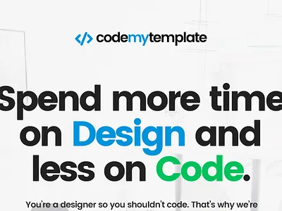 Landing page for codemytemplate.com coder designer form landing page template