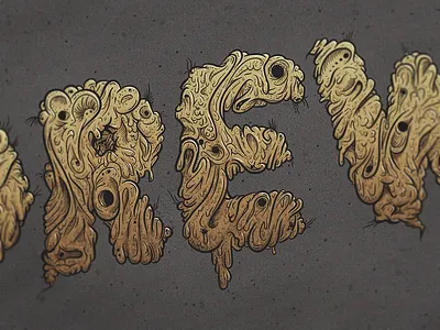 Grime Signature digital painting drip experimental gold goo grime hand drawn illustration signature typography vector wacom